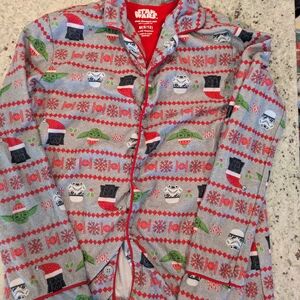 Star Wars Boys Girls Yoda, Darth Vader Flannel Holiday Pajama Set, Size 8/10
